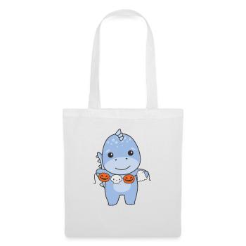 Dino Happy Halloween Pumpkin Ghost Costume - Tote Bag - white - Front