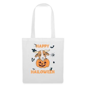 Chèvre à la citrouille chèvres mignonnes Joyeux Halloween - Sac en tissu - blanc - Devant
