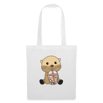 Otter Bubble Tea Otter Cute Animals - Tote Bag - white - Front