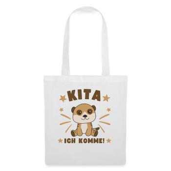 Kita J’arrive garderie enfant suricate - Sac en tissu - blanc - Devant