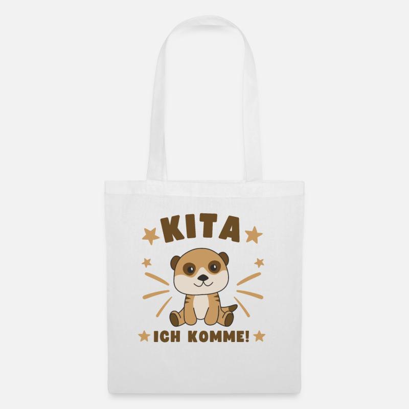Kita Ich Komme Kitakind Erdmännchen - Stoffbeutel - Weiß