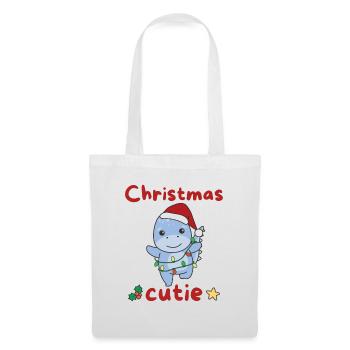Dino Weihnachten Dinos Christmas Cutie - Stoffbeutel - Weiß - Vorne