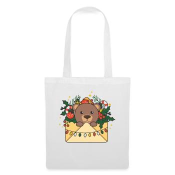 Ours Noël Lettre Hiver Animaux Ours - Sac en tissu - blanc - Devant