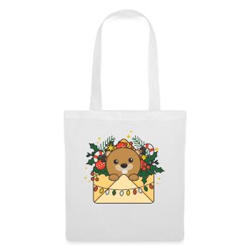 Beaver Christmas Letter Winter Animals Beaver - Tote Bag - white - Front