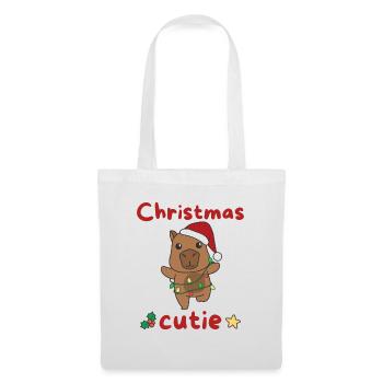 Capybara Weihnachten Capybaras Christmas Cutie - Stoffbeutel - Weiß - Vorne