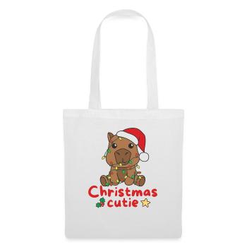 Capybara Weihnachten Capybaras Christmas Cutie - Stoffbeutel - Weiß - Vorne