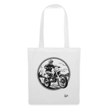 Supercross Retro Motocross Enduro - Stoffbeutel - Weiß - Vorne