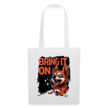 Petit Pinscher fou et drôle : Apporte-le ! - Sac en tissu - blanc - Devant