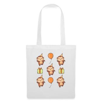 Singe pour l’anniversaire des enfants Un anniversaire - Sac en tissu - blanc - Devant