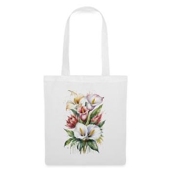Calla Lilies and Protea Flowers in Watercolor - Tote Bag - white - Front