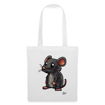 Lustige Ratte Maus - Stoffbeutel - Weiß - Vorne