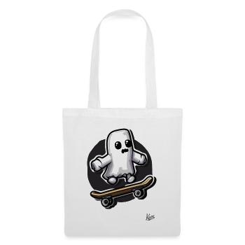 Funny Skateboard Ghost - Tote Bag - white - Front