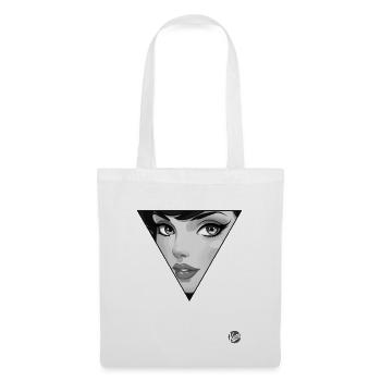 Cartoon triangle with classic woman - Tote Bag - white - Front