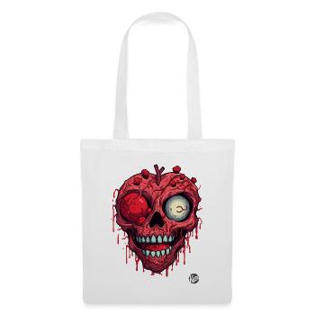 Zombi Skull Heart - Tote Bag - white - Front