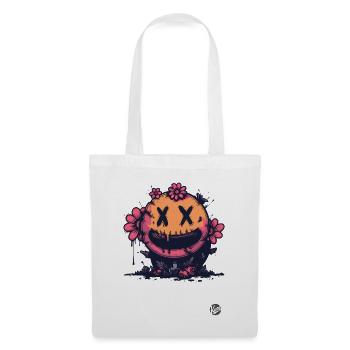 Drôle X-Eyes Horreur Fleur - Sac en tissu - blanc - Devant