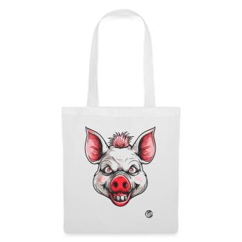 White Creepy Psycho Horror Pig - Tote Bag - white - Front