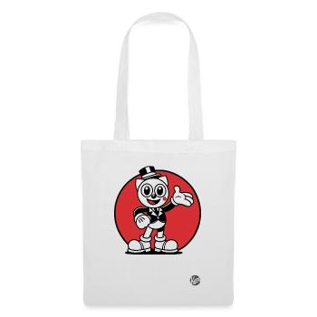 Retro Katze Design "Charmanter Kater" Vintage Stil - Stoffbeutel - Weiß - Vorne