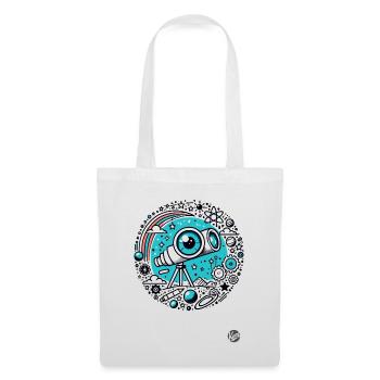 Astronomie Design "Auge der Astronomie" Teleskop - Stoffbeutel - Weiß - Vorne