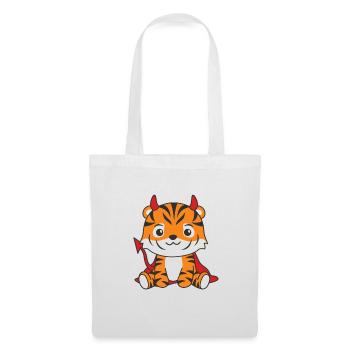 Tiger Happy Halloween Devil Costume - Tote Bag - white - Front