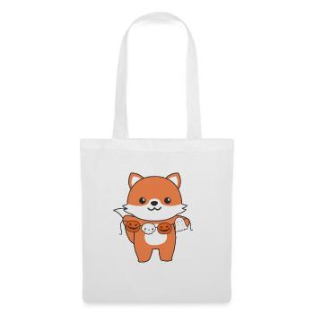 Fox Happy Halloween Citrouille Fantôme Costume - Sac en tissu - blanc - Devant