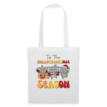 Tis' la saison de l’éléphant Hallothanksmas - Sac en tissu - blanc - Devant