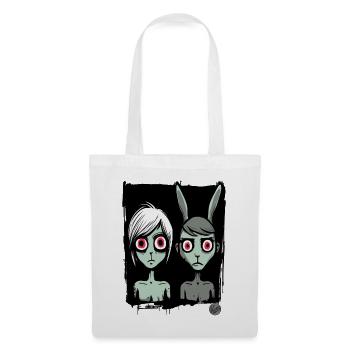 Two gloomy girls as cartoon characters - Tote Bag - white - Front
