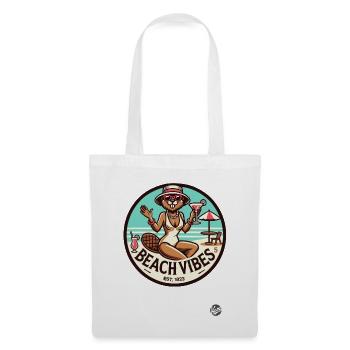 Beaver Lady apporte une ambiance rétro de plage de vacances - Sac en tissu - blanc - Devant