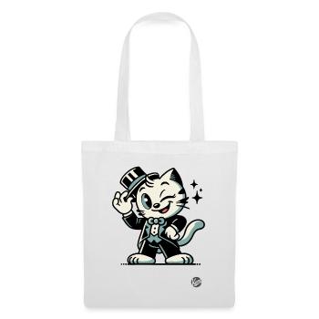 Bonjour Hello, Classic Retro Cartoon Cat - Tote Bag - white - Front