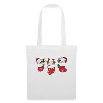 Cute dogs in Christmas socks for Christmas - Tote Bag - white - Front