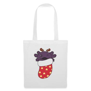 De jolis axolotls en chaussettes de Noël pour Noël - Sac en tissu - blanc - Devant