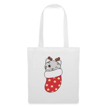 Chats mignons en chaussettes de Noël pour Noël - Sac en tissu - blanc - Devant