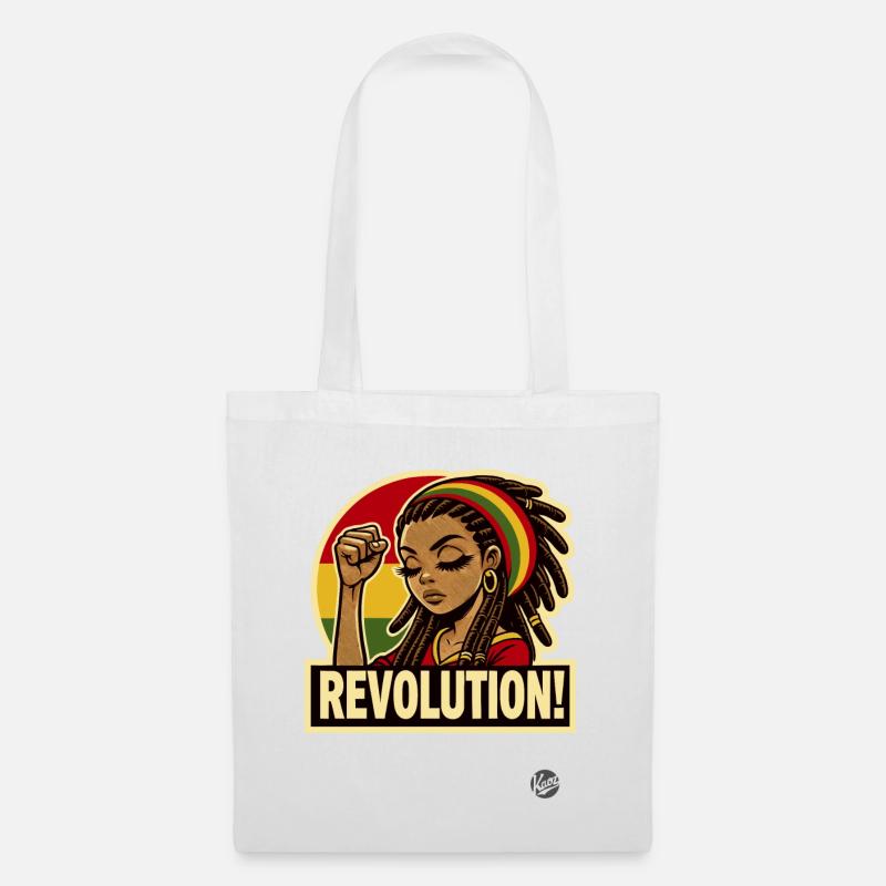 Rasta-Mädchen: Rastafari Revolution - Stoffbeutel - Weiß