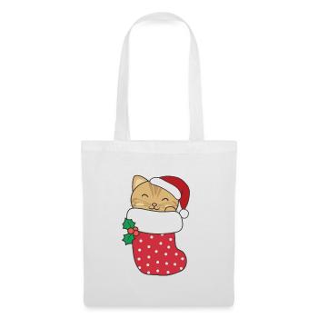 Chats mignons en chaussettes de Noël pour Noël - Sac en tissu - blanc - Devant