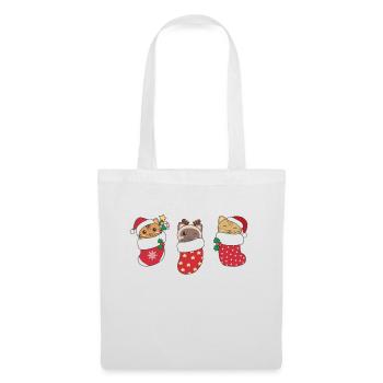 Chats mignons en chaussettes de Noël pour Noël - Sac en tissu - blanc - Devant