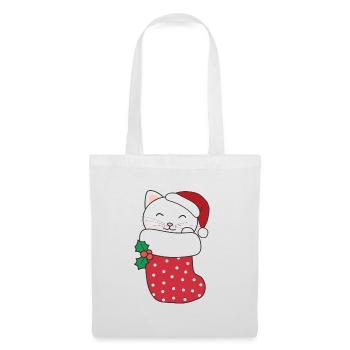 Chats mignons en chaussettes de Noël pour Noël - Sac en tissu - blanc - Devant