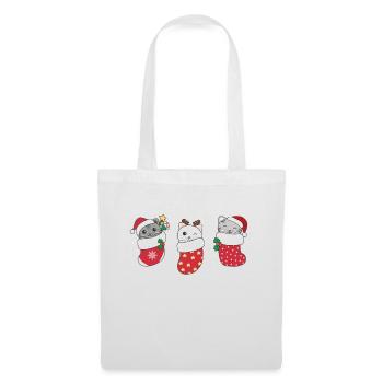 Chats mignons en chaussettes de Noël pour Noël - Sac en tissu - blanc - Devant