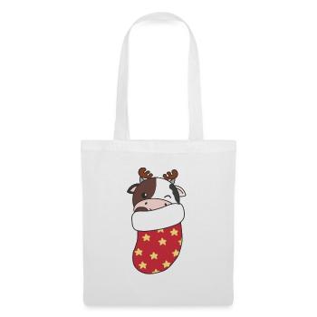 Cute cows in Christmas sock for Christmas cow - Tote Bag - white - Front