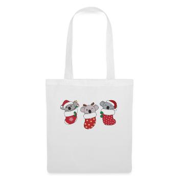 Mignon Koala en chaussette de Noël pour Koala de Noël - Sac en tissu - blanc - Devant