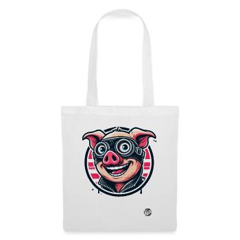 Old School Motorcycle Biker Pig - Tote Bag - white - Front