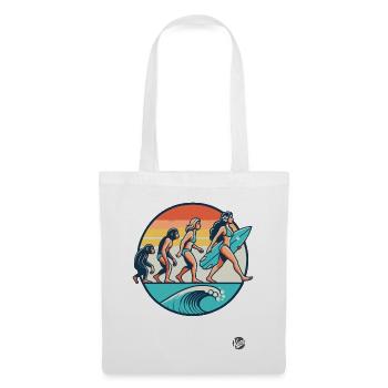 Surfer Surfing and Evolution of Surfer Girls - Tote Bag - white - Front