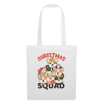 Corgi Weihnachtsbaum Christmas Squad Hunde - Stoffbeutel - Weiß - Vorne