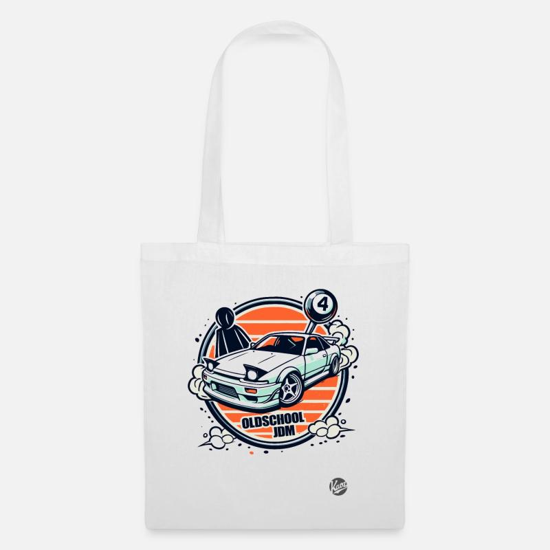 Oldschool JDM Drift-Auto-Rennfahrer - Stoffbeutel - Weiß