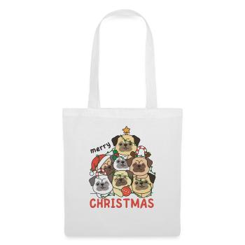 Pug Christmas Tree Merry Christmas - Tote Bag - white - Front