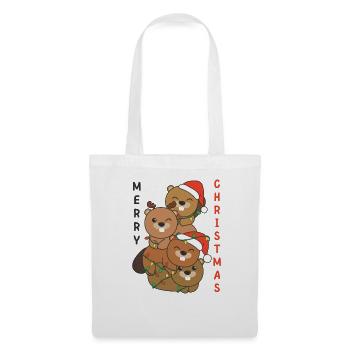Beaver Christmas Tree Christmas Animals Beaver - Tote Bag - white - Front