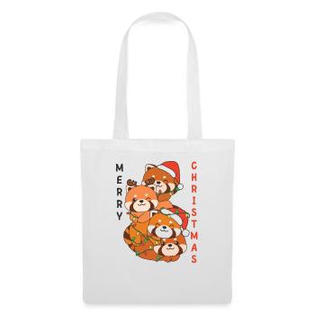 Roter Panda Weihnachtsbaum Weihnachts Tiere - Stoffbeutel - Weiß - Vorne
