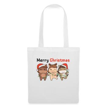Cheval Noël Hiver Animaux Cheval - Sac en tissu - blanc - Devant