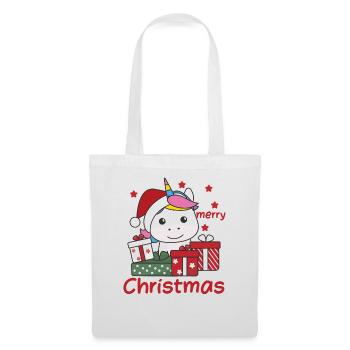Licorne Cadeau de Noël Animaux d’hiver Licorne - Sac en tissu - blanc - Devant