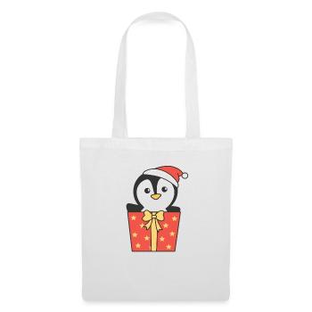 Pingouin Cadeau de Noël Animaux d’hiver - Sac en tissu - blanc - Devant