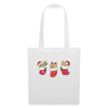 Chats mignons en chaussettes de Noël pour Noël - Sac en tissu - blanc - Devant