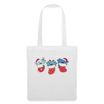 De jolis axolotls en chaussettes de Noël pour Noël - Sac en tissu - blanc - Devant